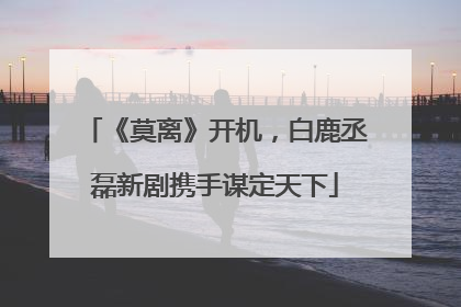 《莫离》开机，白鹿丞磊新剧携手谋定天下
