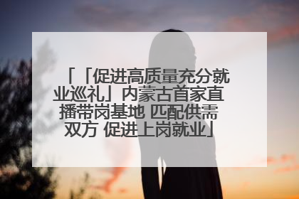 「促进高质量充分就业巡礼」内蒙古首家直播带岗基地 匹配供需双方 促进上岗就业