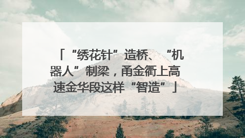 “绣花针”造桥、“机器人”制梁，甬金衢上高速金华段这样“智造”