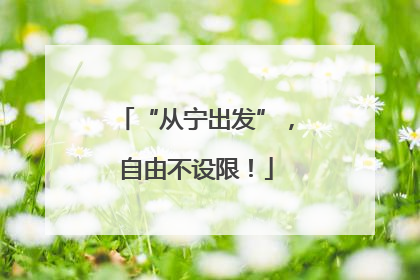 “从宁出发”，自由不设限！