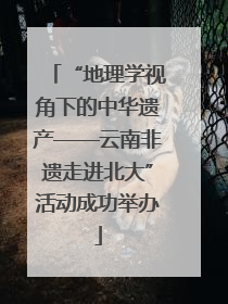“地理学视角下的中华遗产——云南非遗走进北大”活动成功举办