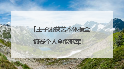 王子露获艺术体操全锦赛个人全能冠军