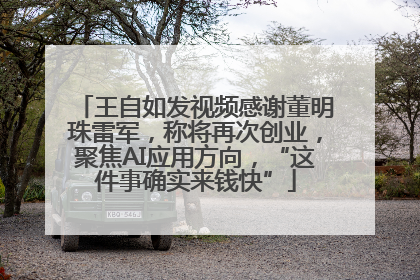 王自如发视频感谢董明珠雷军，称将再次创业，聚焦AI应用方向，“这件事确实来钱快”