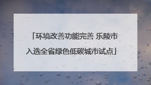 环境改善功能完善 乐陵市入选全省绿色低碳城市试点