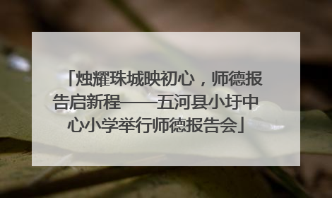 烛耀珠城映初心，师德报告启新程——五河县小圩中心小学举行师德报告会