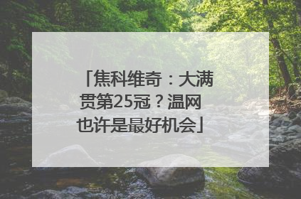 焦科维奇：大满贯第25冠？温网也许是最好机会
