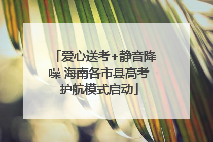 爱心送考+静音降噪 海南各市县高考护航模式启动