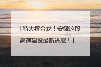 特大桥合龙！安徽这段高速建设最新进展！