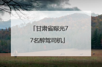 甘肃省曝光77名醉驾司机