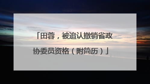 田蓉，被追认撤销省政协委员资格（附简历）