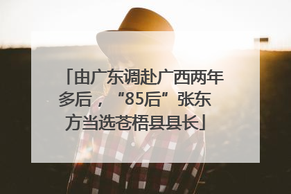 由广东调赴广西两年多后，“85后”张东方当选苍梧县县长