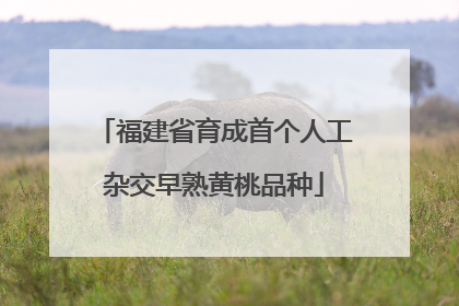 福建省育成首个人工杂交早熟黄桃品种