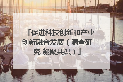 促进科技创新和产业创新融合发展（调查研究 凝聚共识）