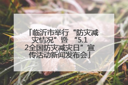 临沂市举行“防灾减灾情况”暨 “5.12全国防灾减灾日”宣传活动新闻发布会