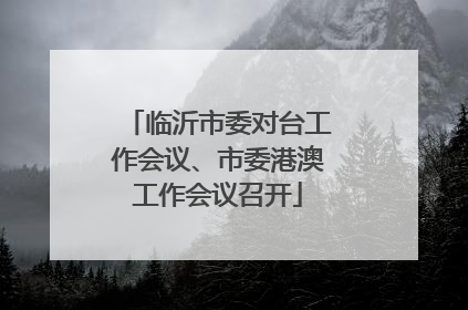 临沂市委对台工作会议、市委港澳工作会议召开