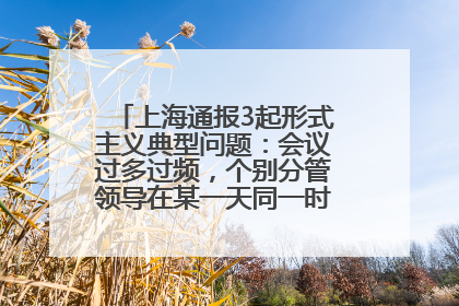 上海通报3起形式主义典型问题：会议过多过频，个别分管领导在某一天同一时段需参加3个会议