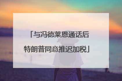与冯德莱恩通话后 特朗普同意推迟加税
