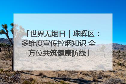 世界无烟日｜珠晖区：多维度宣传控烟知识 全方位共筑健康防线