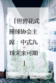 世界花式撞球协会主席：中式九球未来可期
