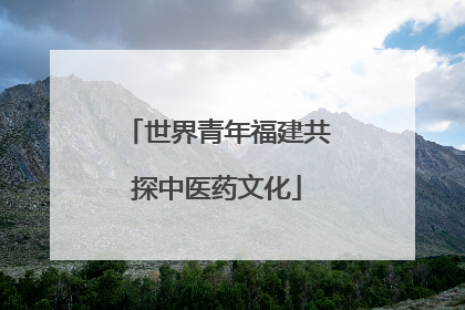 世界青年福建共探中医药文化