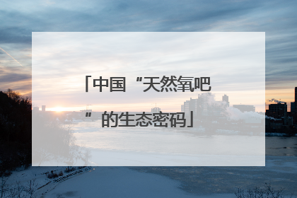 中国“天然氧吧”的生态密码