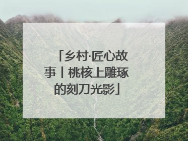 乡村·匠心故事丨桃核上雕琢的刻刀光影