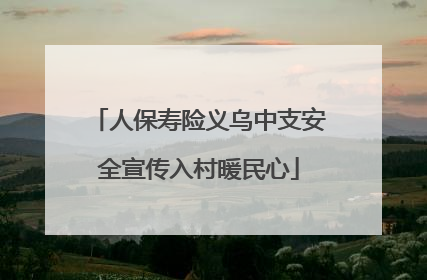 人保寿险义乌中支安全宣传入村暖民心