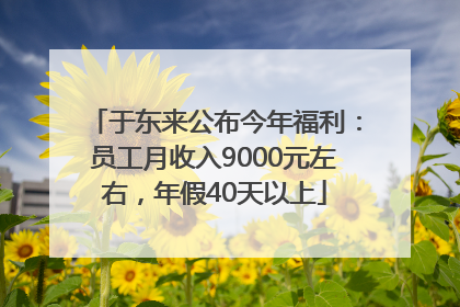 于东来公布今年福利：员工月收入9000元左右，年假40天以上