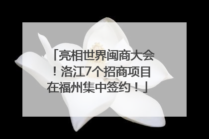 亮相世界闽商大会！洛江7个招商项目在福州集中签约！