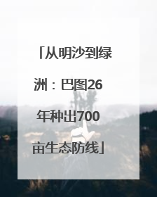 从明沙到绿洲：巴图26年种出700亩生态防线