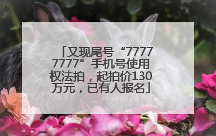 又现尾号“77777777”手机号使用权法拍，起拍价130万元，已有人报名