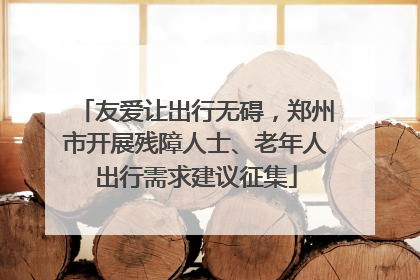 友爱让出行无碍，郑州市开展残障人士、老年人出行需求建议征集