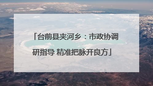 台前县夹河乡：市政协调研指导 精准把脉开良方
