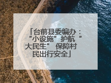 台前县委编办：“小设施”护航“大民生” 保障村民出行安全