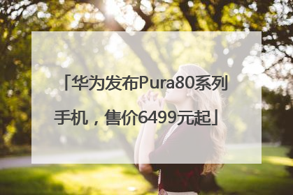 华为发布Pura80系列手机，售价6499元起