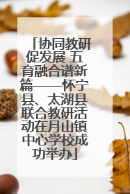 协同教研促发展 五育融合谱新篇——怀宁县、太湖县联合教研活动在月山镇中心学校成功举办
