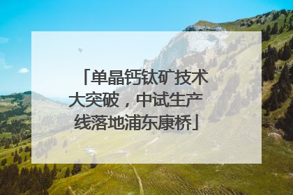 单晶钙钛矿技术大突破，中试生产线落地浦东康桥