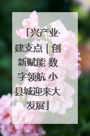 兴产业·建支点｜创新赋能 数字领航 小县城迎来大发展