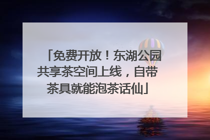 免费开放！东湖公园共享茶空间上线，自带茶具就能泡茶话仙
