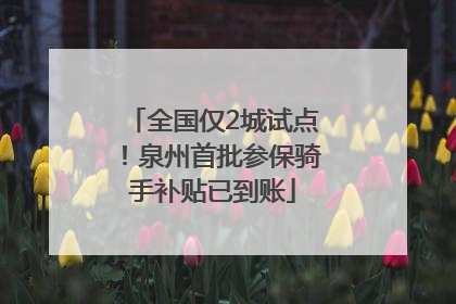 全国仅2城试点！泉州首批参保骑手补贴已到账