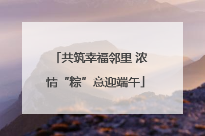 共筑幸福邻里 浓情“粽”意迎端午