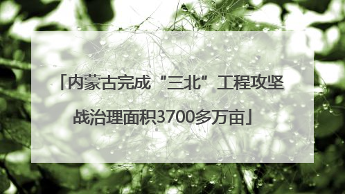 内蒙古完成“三北”工程攻坚战治理面积3700多万亩
