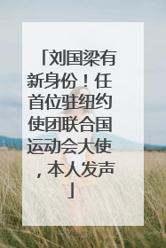 刘国梁有新身份！任首位驻纽约使团联合国运动会大使，本人发声