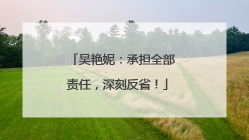 吴艳妮：承担全部责任，深刻反省！