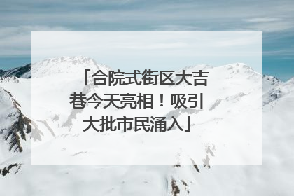 合院式街区大吉巷今天亮相！吸引大批市民涌入