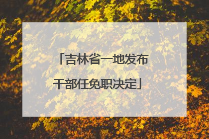 吉林省一地发布干部任免职决定