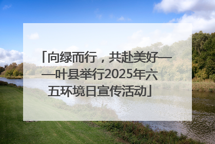 向绿而行，共赴美好——叶县举行2025年六五环境日宣传活动