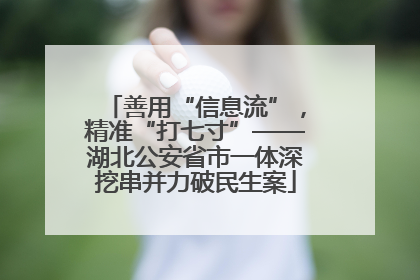 善用“信息流”，精准“打七寸”——湖北公安省市一体深挖串并力破民生案