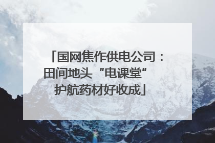 国网焦作供电公司：田间地头“电课堂” 护航药材好收成