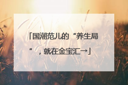 国潮范儿的“养生局”，就在金宝汇→